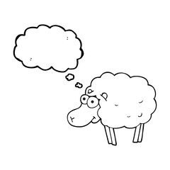 funny thought bubble cartoon sheep