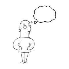 thought bubble cartoon content man