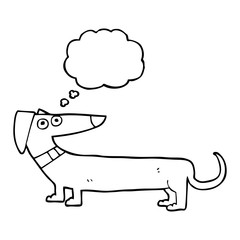 thought bubble cartoon sausage dog