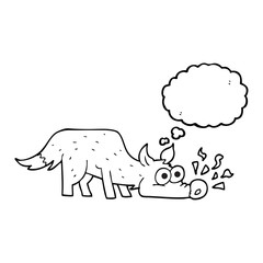 thought bubble cartoon dog sniffing