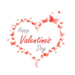 red vector background happy valentines day with butterfly