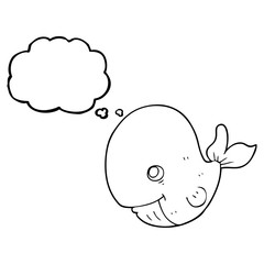 thought bubble cartoon happy whale