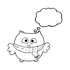 thought bubble cartoon owl