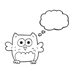 thought bubble cartoon owl
