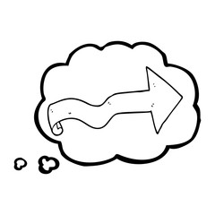 thought bubble cartoon arrow
