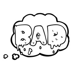 thought bubble cartoon word bad