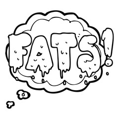 thought bubble cartoon fats word text