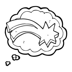 thought bubble cartoon decorative shooting star