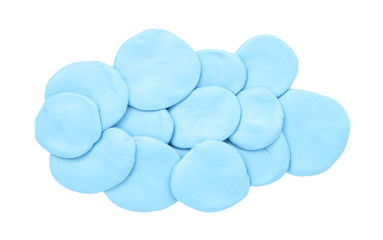 Blue plasticine bubble isolated on white