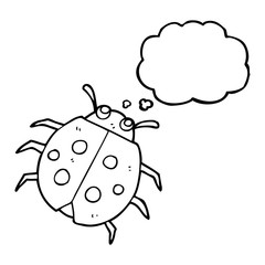 thought bubble cartoon ladybug