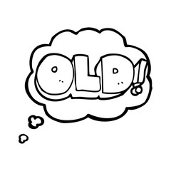 thought bubble cartoon word old