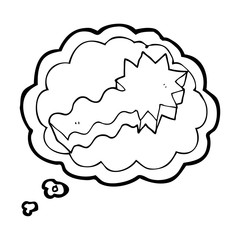 thought bubble cartoon shooting star