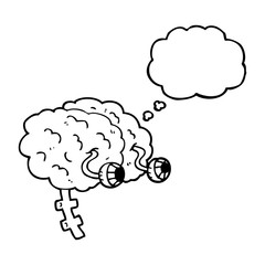 thought bubble cartoon brain