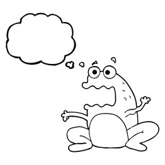 thought bubble cartoon burping frog