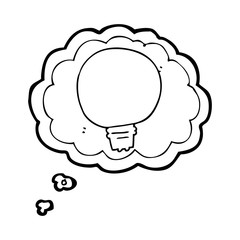 thought bubble cartoon light bulb