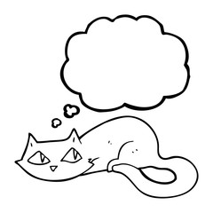 thought bubble cartoon cat