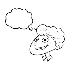 thought bubble cartoon happy man