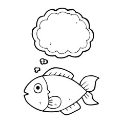Obraz premium thought bubble cartoon fish