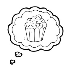 thought bubble cartoon cupcake