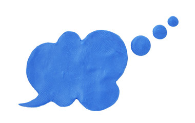 Blue plasticine bubble isolated on white