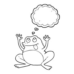 funny thought bubble cartoon frog