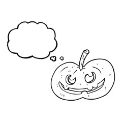 thought bubble cartoon halloween pumpkin