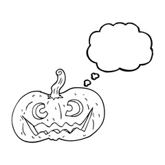 thought bubble cartoon halloween pumpkin