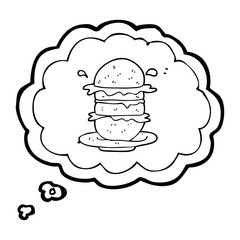 thought bubble cartoon burger