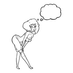 thought bubble cartoon pin up girl