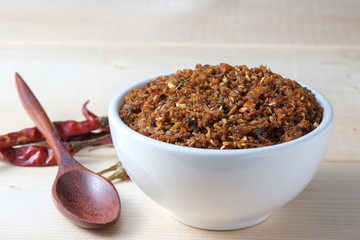 chili paste thai food ,made from grilled fish