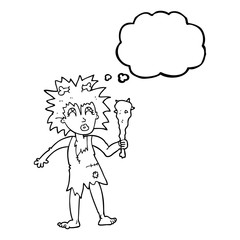 thought bubble cartoon cave woman