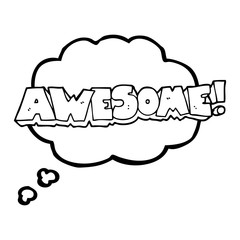 awesome thought bubble cartoon symbol