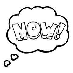 thought bubble cartoon now symbol