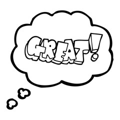 thought bubble cartoon Great! symbol