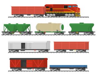 Essential Trains. Collection of freight railway cars.