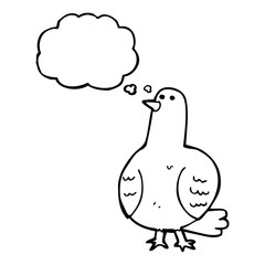 thought bubble cartoon bird