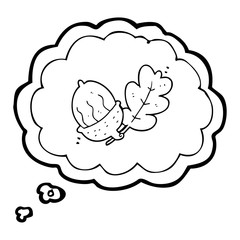 thought bubble cartoon acorn