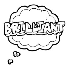 brilliant thought bubble cartoon word
