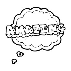 thought bubble cartoon amazing word