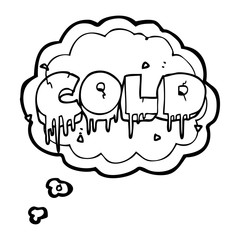 thought bubble cartoon cold text symbol