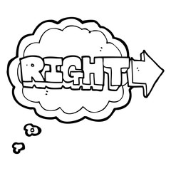 thought bubble cartoon right symbol