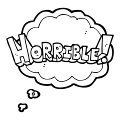 thought bubble cartoon word horrible
