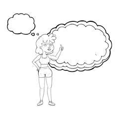 thought bubble cartoon gym woman