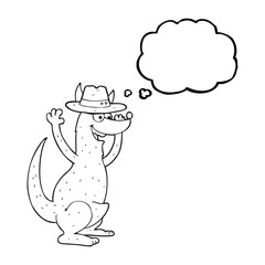 thought bubble cartoon kangaroo