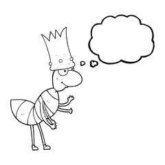 thought bubble cartoon ant queen