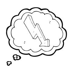 thought bubble cartoon arrow down trend