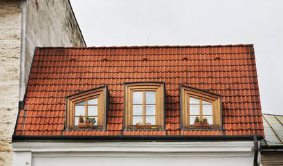 Fragment of historic house in Zilina. Slovakia