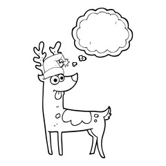 thought bubble cartoon crazy reindeer