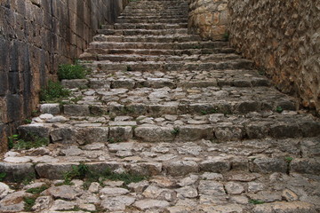 Stone stairs in the old town Pocitelj near the Mostar , Bosnia and Herzegovina