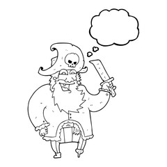 thought bubble cartoon pirate captain